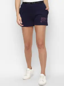 Allen Solly Woman Women Navy Blue Mid-Rise Shorts