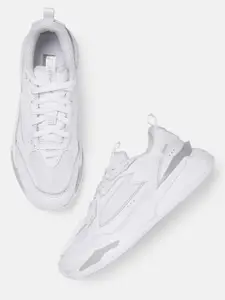 Puma Men White Solid Leather Trainers