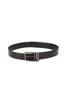 Louis Philippe Men Brown Textured Leather Formal Belt