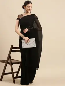 Anouk Black Embellished Sequinned Pure Georgette Celebrity Saree