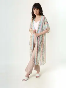 RAREISM Women Multicoloured Printed Longline Shrug