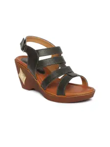 EVERLY Green Wedge Sandals