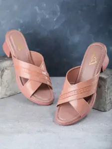 EVERLY Pink Block Sandals