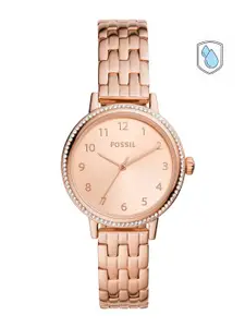 Fossil Women Rose Gold-Toned Dial Bracelet Style Straps Analogue Watch - BQ3656