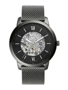 Fossil Men Black Skeleton Dial Bracelet Style Straps Analogue Motion Watch - ME3185