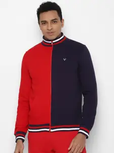 Allen Solly Men Navy Blue Colourblocked Pure Cotton Sweatshirt
