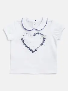 Chicco Girls White Embroidered T-shirt