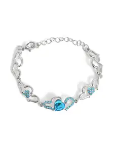 SOHI Women Silver-Toned & Blue Silver-Plated Bangle-Style Bracelet