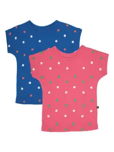 PROTEENS Girls Pack Of 2 Printed Extended Sleeves T-shirt