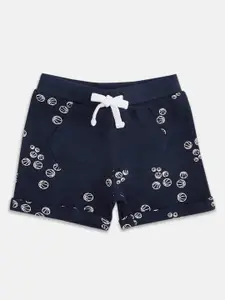 Pantaloons Baby Boys Navy Blue Conversational Printed Shorts
