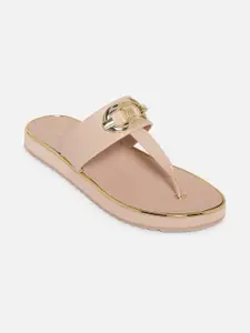 ALDO Women Pink T-Strap Flats