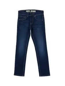 Pepe Jeans Boys Navy Blue Slim Fit Light Fade Stretchable Jeans