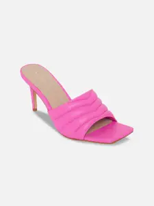 ALDO Pink Open Toe Slim Heeled Leather Sandals