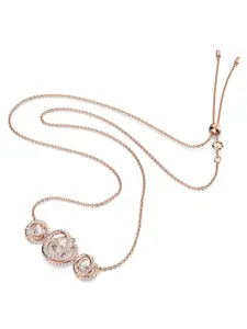 SWAROVSKI White Crystals Rose Gold-Plated Necklace
