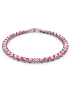 SWAROVSKI Pink Crystals Rhodium-Plated Necklace