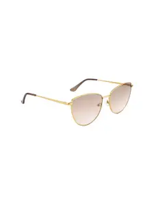 OPIUM Women Brown Lens & Gold-Toned Cateye Sunglasses with UV Protected Lens OP-1924-C02