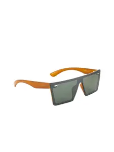 OPIUM Men Green Lens & Brown Square Sunglasses with UV Protected Lens OP-1912-C04