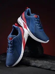 ASIAN Men Turquoise Blue & Red Sole Flex Running Shoes