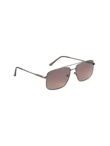 OPIUM Men Brown Lens & Gunmetal-Toned UV Protected Rectangle Sunglasses OP-1916-C03
