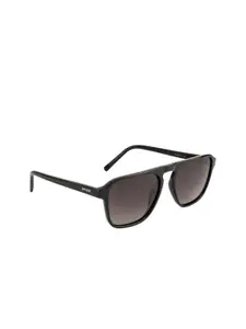 OPIUM OPIUM Men Grey Lens & Black Square Sunglasses with Polarised & UV Protected Lens 1908-C01