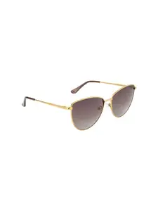 OPIUM Women Gold-Toned Cateye Sunglasses with Polarised & UV Protected Lens - OP-1924-C01