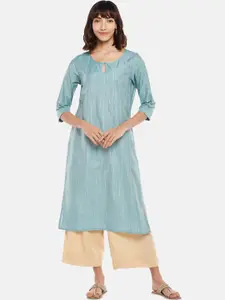 RANGMANCH BY PANTALOONS Women Blue Embroidered Kurta