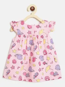 Chicco Pink & Blue Pure Cotton Empire Dress