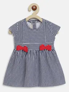 Chicco Girls Navy Blue Striped Dress