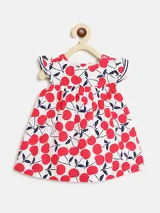 Chicco Girls Red Floral Printed A-Line Dress