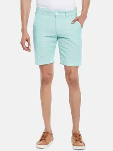 BYFORD by Pantaloons Men Turquoise Blue Slim Fit Low-Rise Chino Shorts