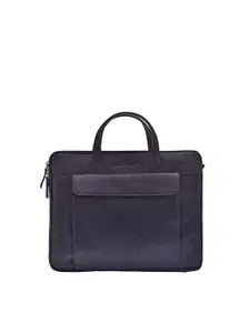 OLIVE MIST Unisex Blue Leather Laptop Sleeve