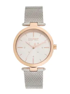 ESPRIT Women Silver-Toned Dial & Silver Toned Stainless Steel Bracelet Style Straps Watch