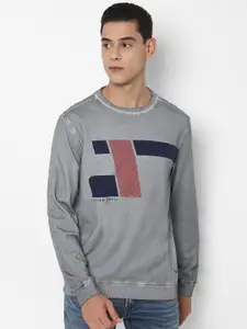Allen Solly Sport Men Grey Printed Round Neck Sweatshirt