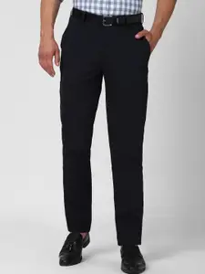 Peter England Casuals Men Navy Blue Slim Fit Trousers