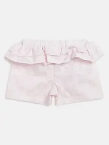 Chicco Girls Pink Floral Printed Shorts With Ruffled Detail