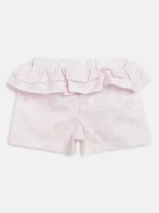 Chicco Girls Pink Floral Printed Shorts With Ruffled Detail