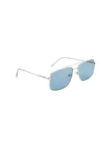 OPIUM Men Blue Lens & Silver-Toned Square Sunglasses with UV Protected Lens - OP-1916-C04