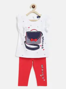 Chicco Girls White & Red Printed Top with Leggings