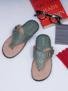 Denill Women Green Extra Soft Open-Toe Flats