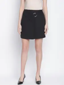 DRAAX Fashions Women Black Solid Above Knee Length Skirt