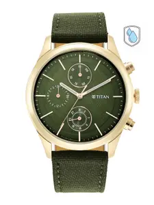 Titan Men Green Dial & Green Straps Analogue Watch 1805WP01