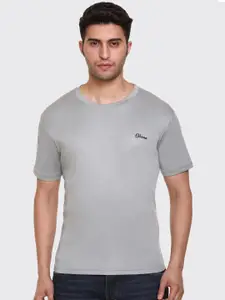 Obaan Men Grey Dri-FIT Training or Gym T-shirt