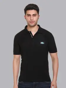 Obaan Men Black Polo Collar T-shirt