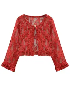 A.T.U.N. A T U N Girls Red Party Shrug