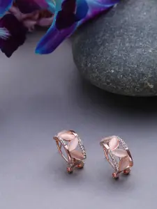 SOHI Rose Gold-Plated Petal Shaped Studs Earrings