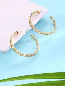 justpeachy Gold-Plated Circular Half Hoop Earrings