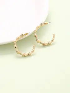 justpeachy Gold-Plated Contemporary Half Hoop Earrings