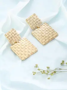 justpeachy Gold-Plated Square Drop Earrings