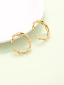justpeachy Gold-Plated Contemporary Half Hoop Earrings