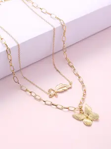 justpeachy Women Gold-Toned Layered Necklace